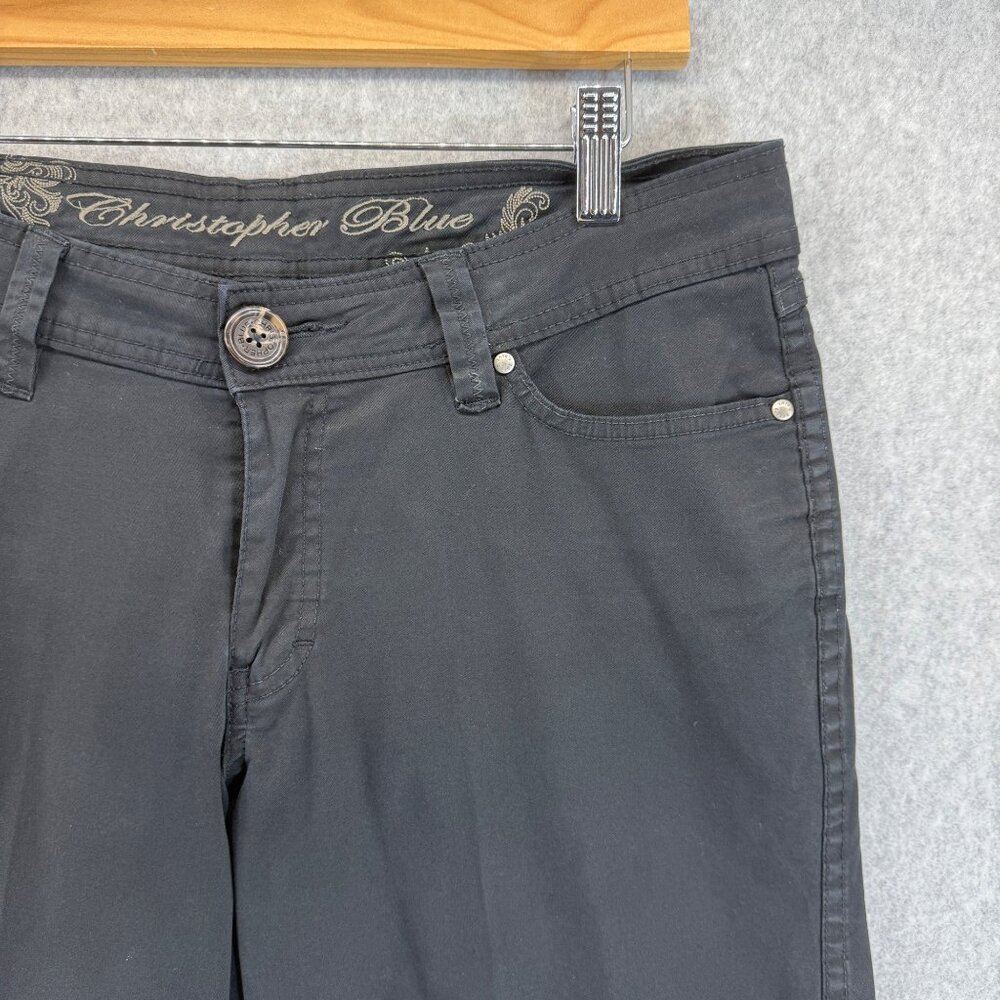 Christopher Blue Womens Black Capri Pants Cropped Utility Casual Classic Size 10 - Picture 4 of 14